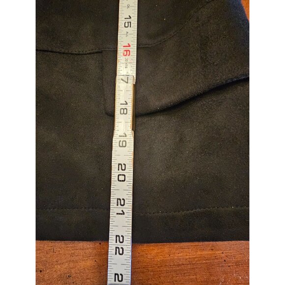 Zara Basic Black Faux Suede Jacket W/ Beaded Embellished Cuffs Hook & Eye Closur - Picture 6 of 13